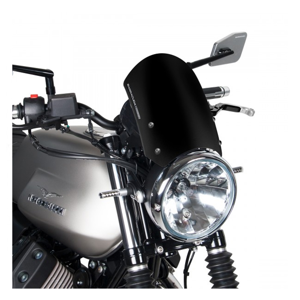Parabrisas Barracuda Aerosport Aluminio Negro para Moto Guzzi V7 III