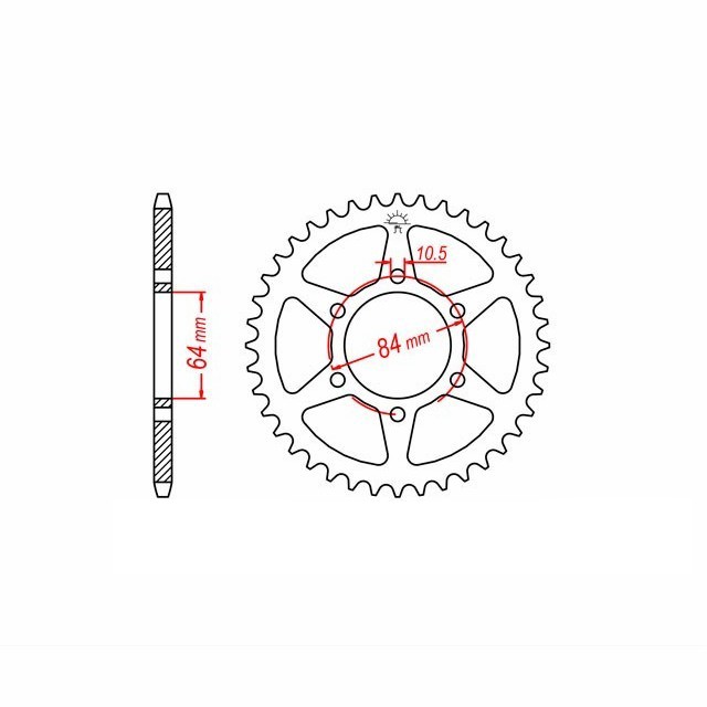 corona de acero, 41 dientes, paso 530