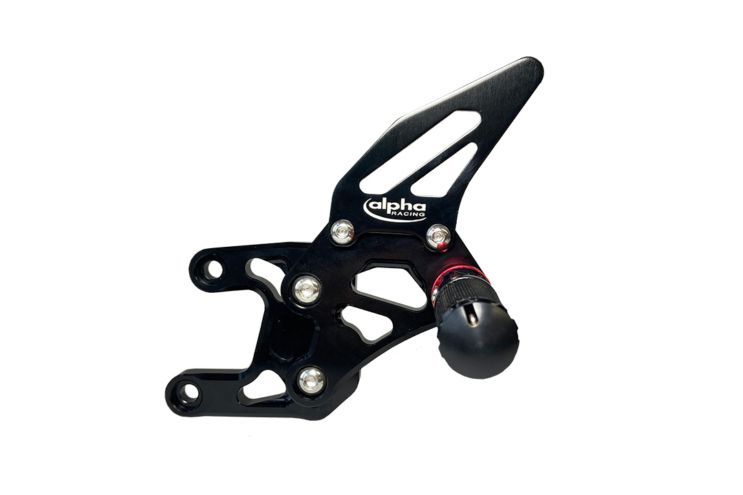 >TRACK< Sistema de estriberas negro Honda CBR1000RR SC59 SC77 2008-17, Competición, sin ABS