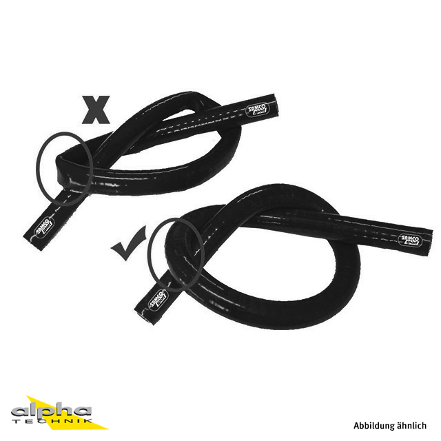 Manguera de silicona SAMCO SPORT Xtraflex negra, diámetro interior 19 mm