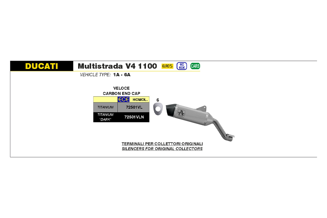 ARROW VELOCE Slip-On Titanio Ducati Multistrada V4 2021-