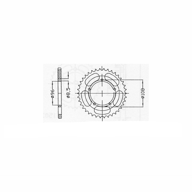 corona de Acero, 49 Dientes, Paso 428