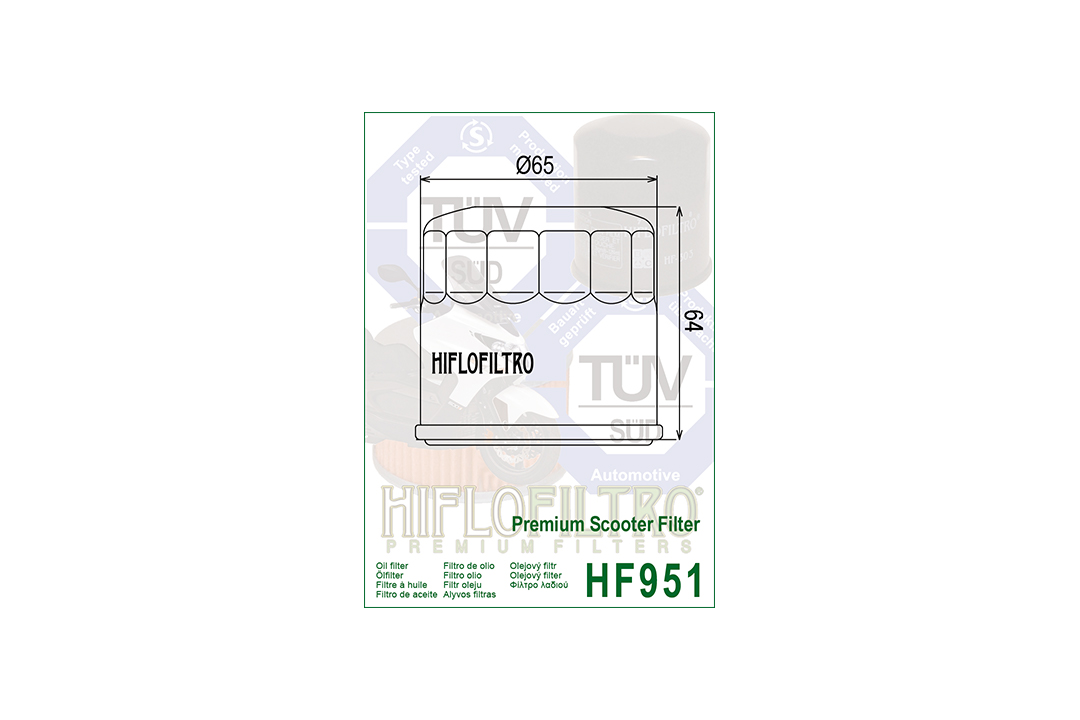 HIFLO filtro de aceite HF951 para varios modelos Honda
