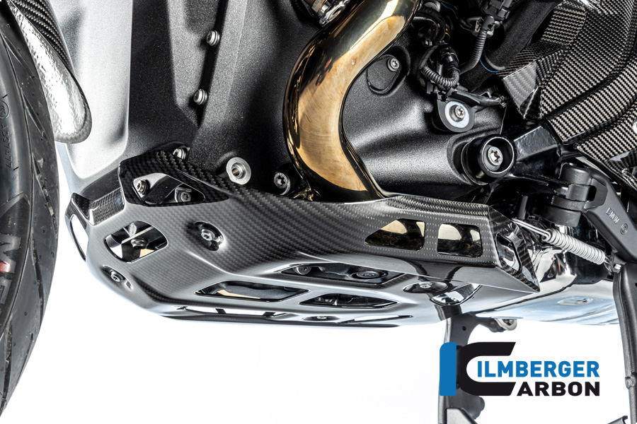 Protector inferior de motor Ilmberger Carbono, brillante, para BMW R1300GS 2023-