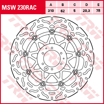 TRW Disco de freno Deportivo flotante MSW230RAC