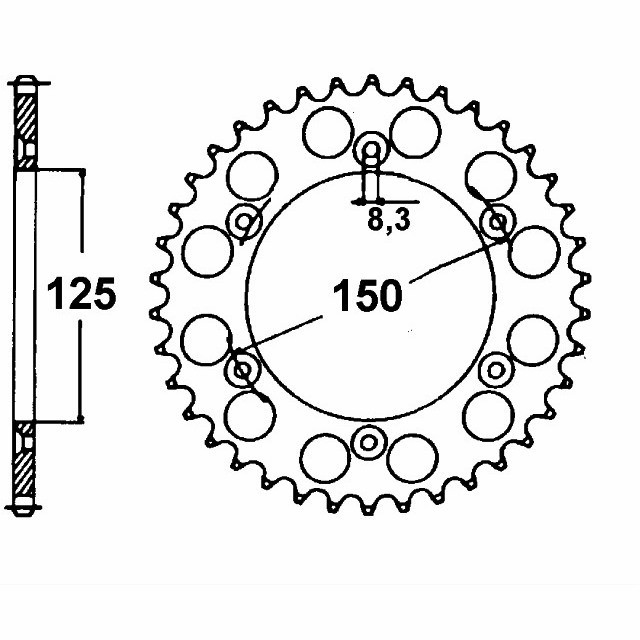 Kit de cadena DID con cadena 520ZVM-X, color oro, para Husqvarna TE150, año de modelo 2023- y TE150 i, año de modelo 2022-