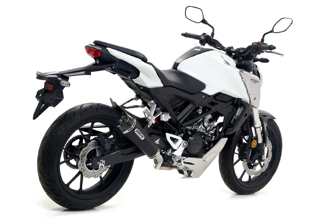 Escape ARROW DARK X-KONE para Honda CB125R 2018-, acero inoxidable negro (Solo con colector ARROW)