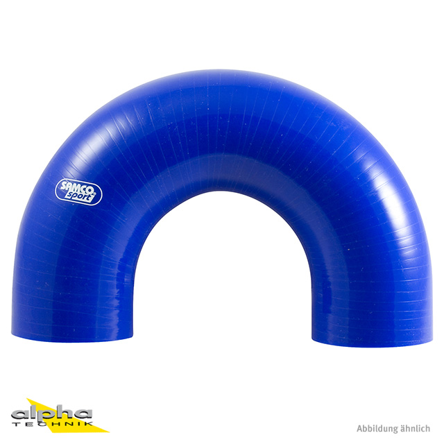 Manguera de silicona Samco curva de 180 grados en U azul