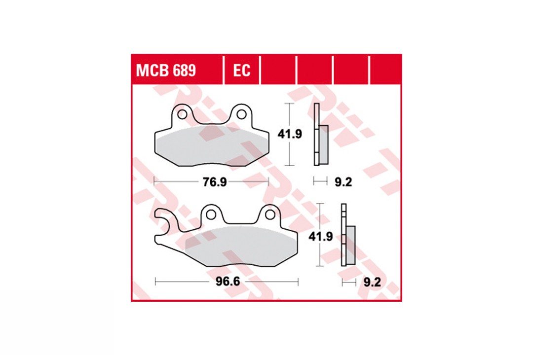 TRW pastillas del frenosatz MCB689EC anterior, delanteroe