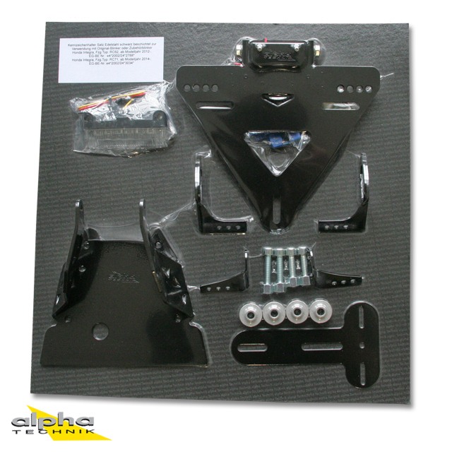 alpha Technik Soporte de matrícula Honda NC700X, NC750X; Tipo RC63, RC72; Año del modelo 2012-2014
