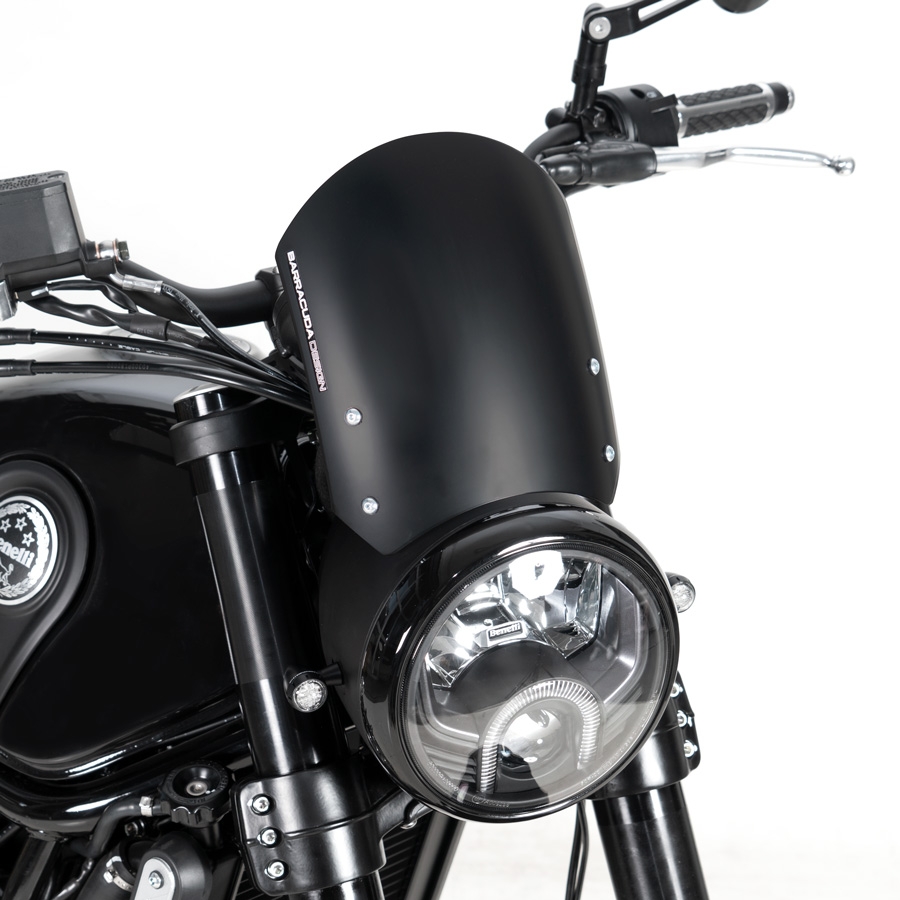 Parabrisas Barracuda Aerosport Aluminio Negro Benelli Leoncino 500 a partir del año modelo 2017