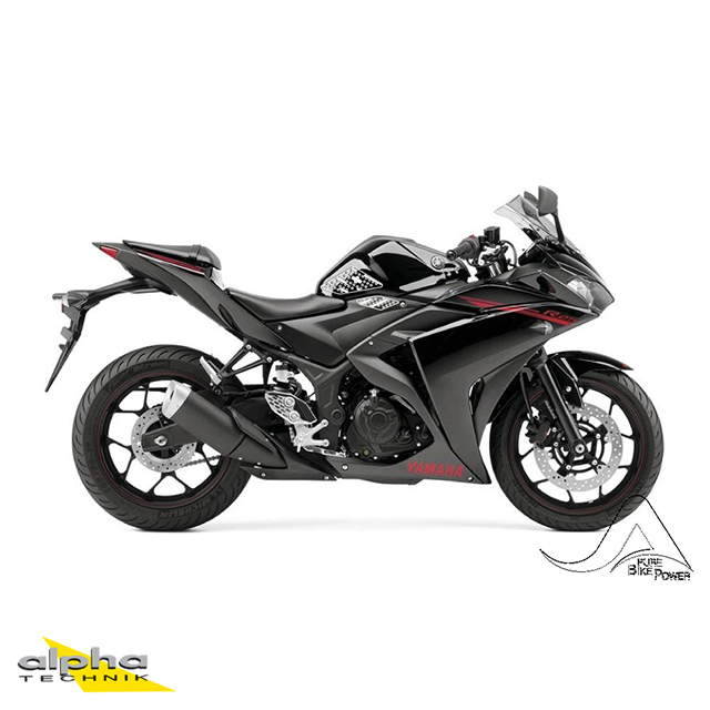 Stompgrip negro, Volcano, para Yamaha YZF-R3, YZF-R25, 2015-2018