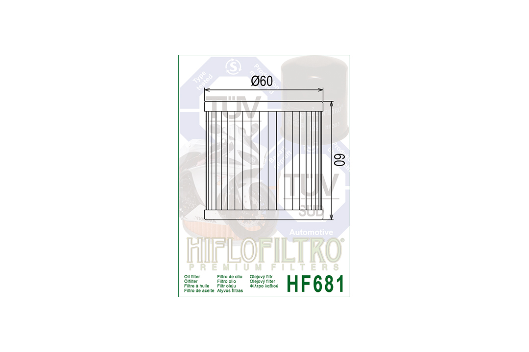 Filtro de aceite HIFLO filtro de aceite HF681 para diversos modelos Hyosung