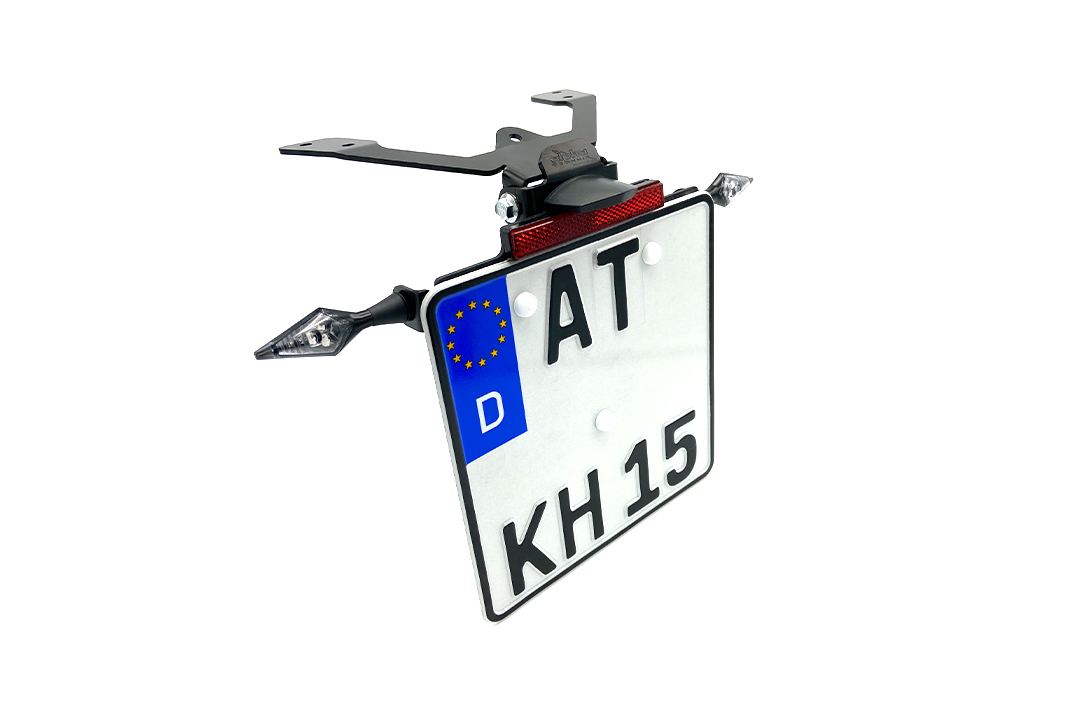 Soporte de matrícula alpha Technik para Kawasaki ER-6F / ER-6N; Tipo EX650C / ER650C; Año del modelo 2009 - 2011