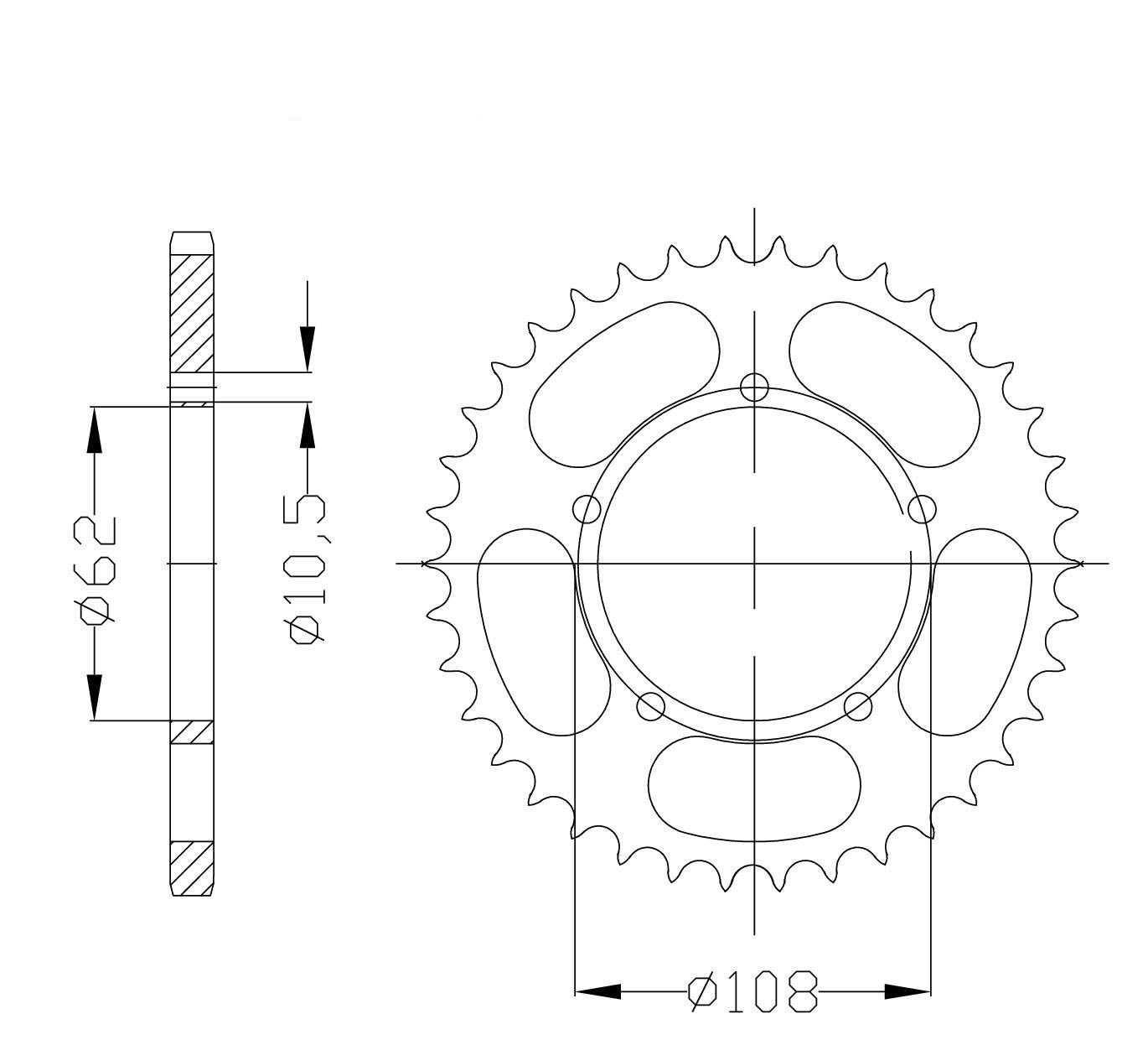 corona de Acero, 50 Dientes, Paso 428