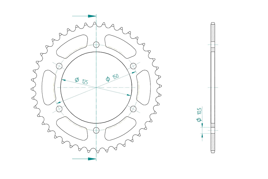 EK Chain Kettensatz für QJ Motors SRV550, SRV550ST 2023-