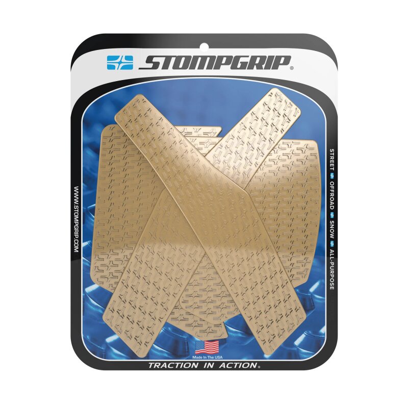 Almohadilla de tracción Stompgrip transparente, Icono, Kit de tracción para moto de carretera - Laterales, para Honda CRF300L, CRF300LRA Rally, 2021-2025