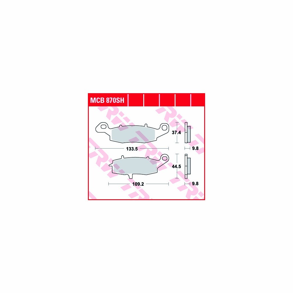 Juego de pastillas de freno TRW Sinter Street MCB870SH trasero