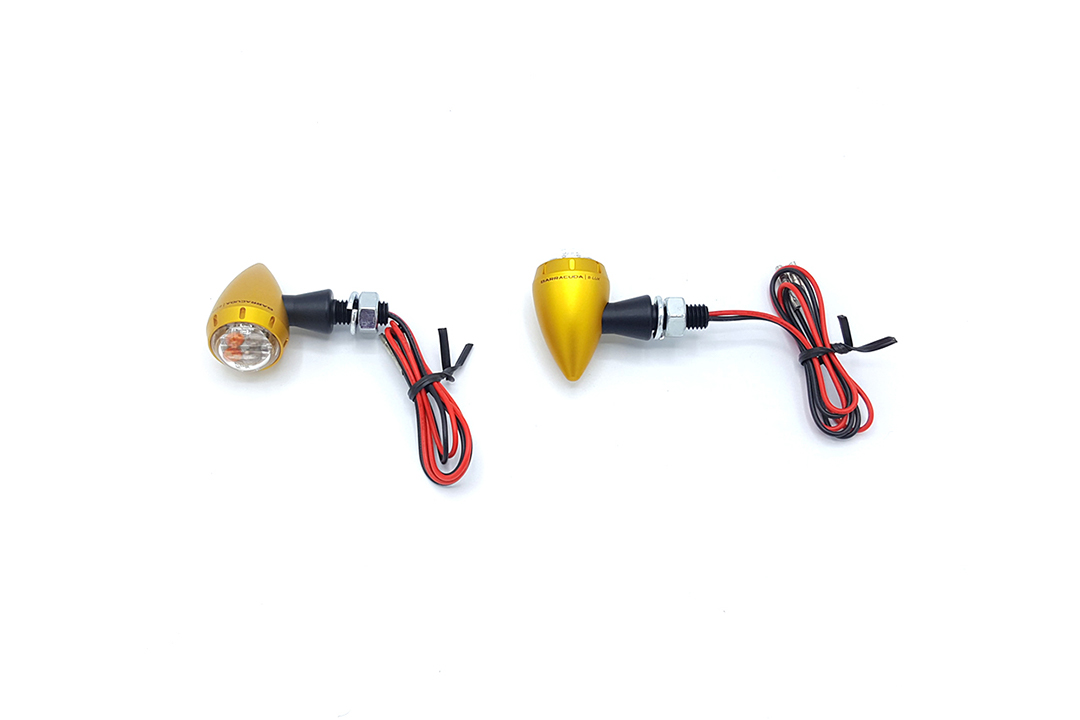 Barracuda luz de intermitente S-LED 3 B-LUX con luz trasera y de luz de freno integradas, dorado