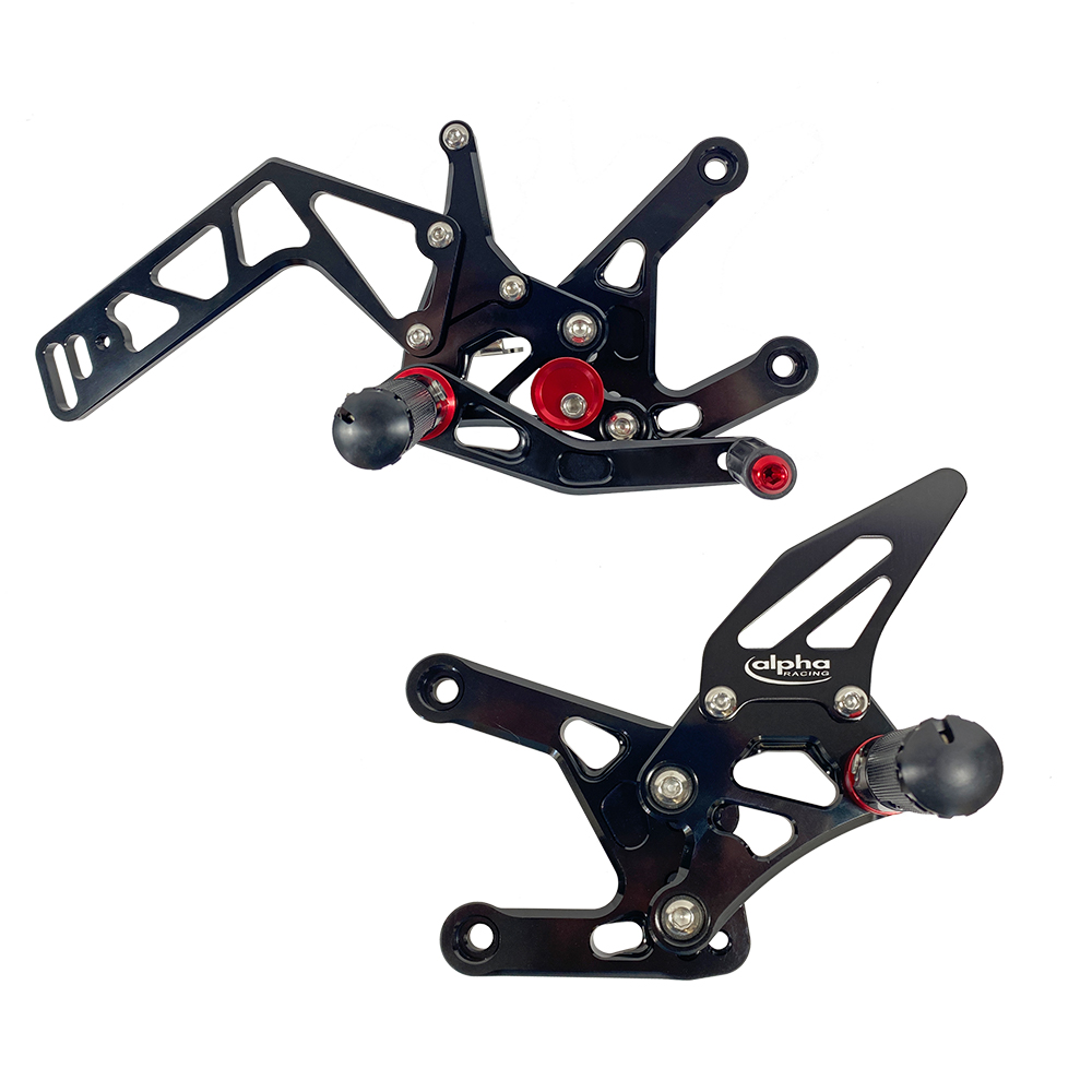 >TRACK< sistema de estriberas negro Yamaha YZF-R1 RN32 2015-2016 / RN49 2017-2019 / RN65 2020- ABE