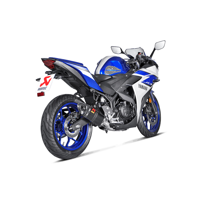Akrapovic soporte (SS) sistema de escape para Yamaha MT-03 2016-2021, YZF-R25 2014-2021, YZF-R3 2015-2021