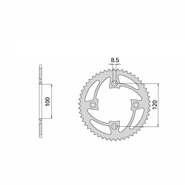 corona Acero, 54 Dientes, Paso 428