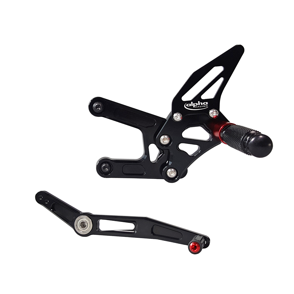 >TRACK< Sistema de reposapiés negro Yamaha YZF-R6 RJ11, RJ15, RJ27 2006- ABE