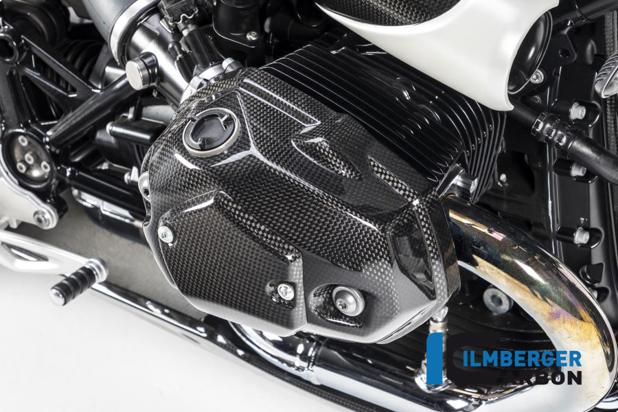 Ilmberger Carbon casquete de válvula lado derecho, brillante, BMW R nineT 2014-2017, R nineT Racer, Scrambler, Urban GS 2016-