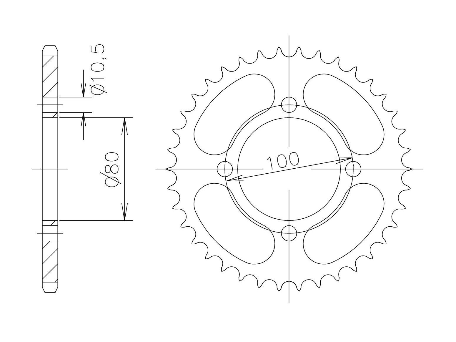 corona Aluminio, 520 Kawasaki / Suzuki Z-48