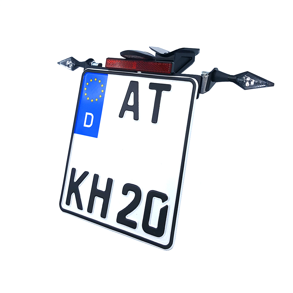 Soporte de matrícula alpha Technik para Yamaha YZF-R1, YZF-R1M; Tipo RN32, RN49, RN65; Año del modelo 2015-