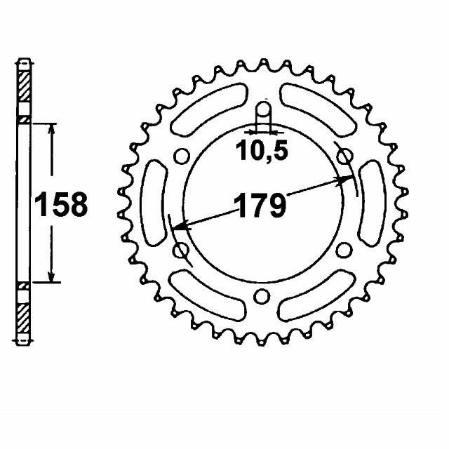 corona de Acero, 45 dientes, Paso 525