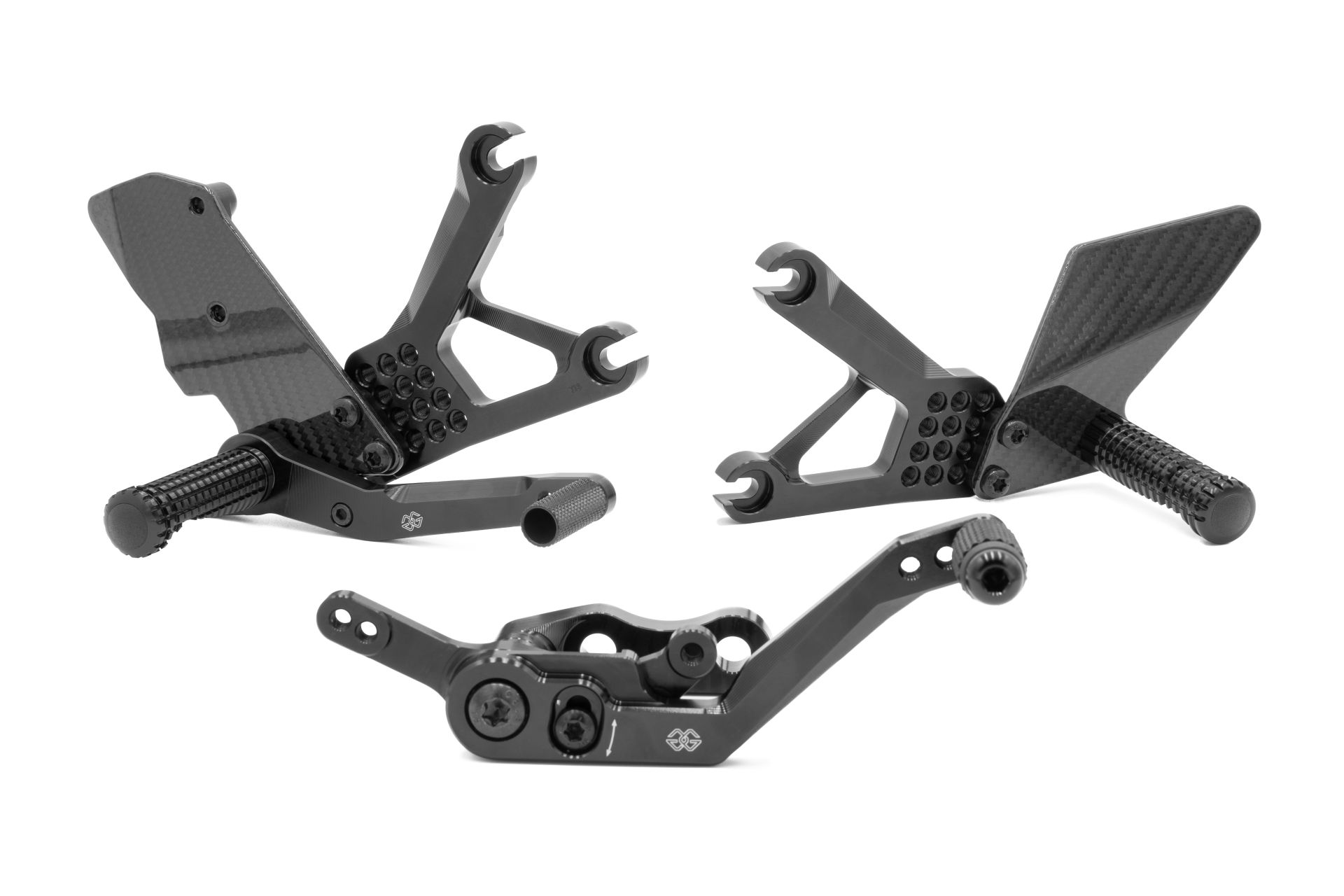 GILLES AS31GT3 sistema de estriberas reposapiés negro para Yamaha YZF-R1 y YZF-R1 M, 2015-2024
