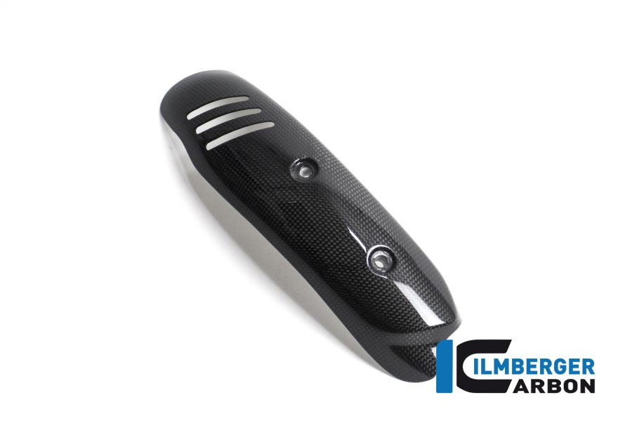 Protector térmico de escape de carbono Ilmberger para colector, grande brillante