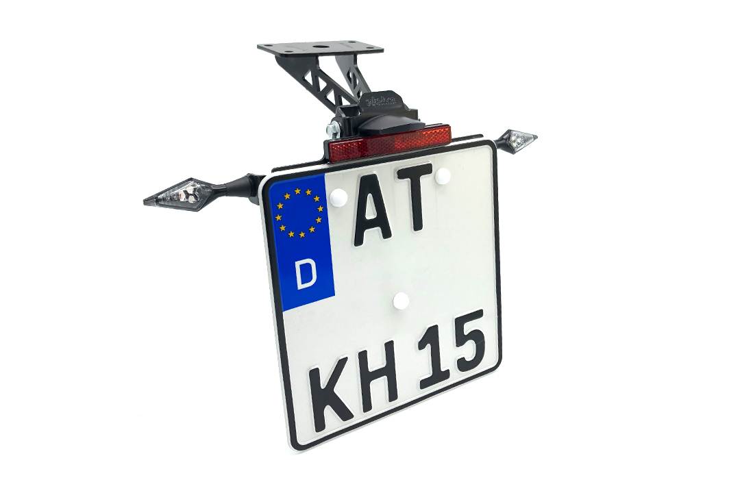 Soporte de matrícula alpha Technik para Yamaha MT07A, MT-07 y MT-07 Moto Cage, Tipo RM04, RM17 y RM18, a partir del año de modelo 2014-