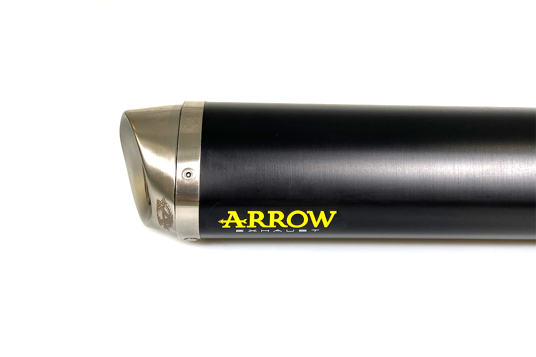 Escape ARROW DARK THUNDER Aluminio negro con tapa final de acero inoxidable para Yamaha YZF-R125 2019- MT125 2019-