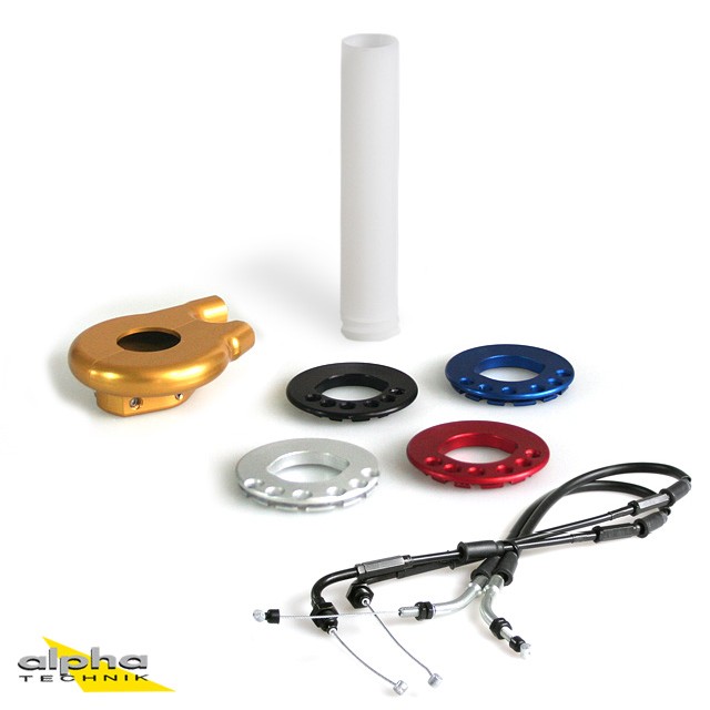 Puño de gas de corto recorrido alpha Technik para Kawasaki ZX10R, RSV1000/R
