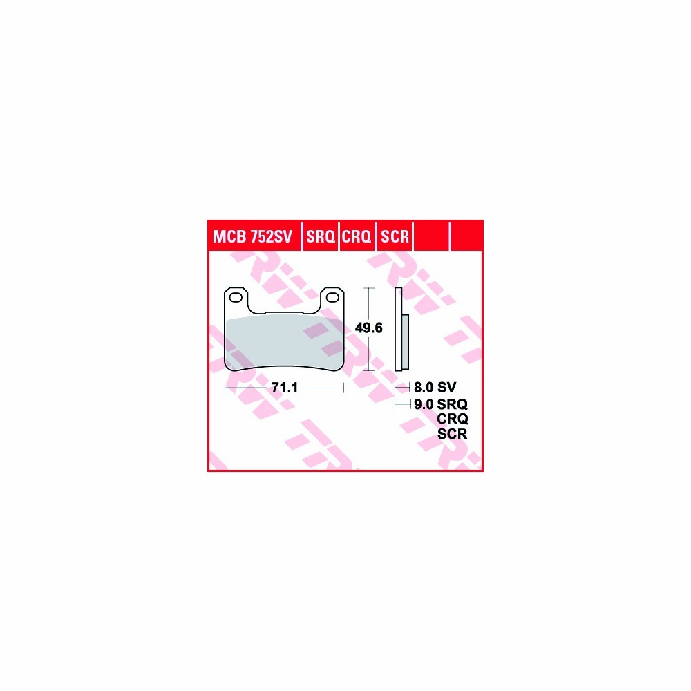 TRW Bremsbelagsatz Sinter-Carbon MCB752SCR vorne