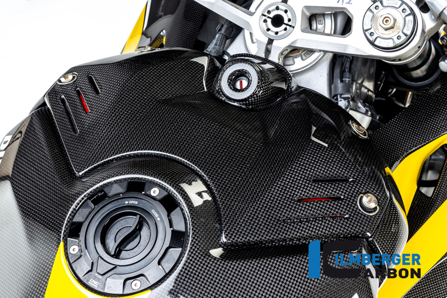 Ilmberger Carbon Cubierta superior de carenado con tapa de encendido, brillante, Ducati Panigale V4, V4S, V4R 2019-
