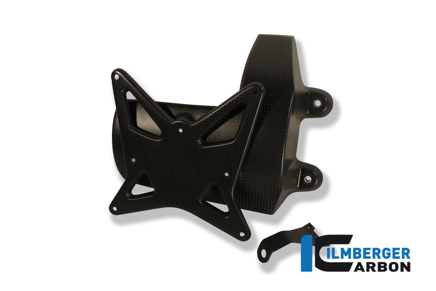 Soporte de matrícula Ilmberger Carbon incl. cubrecadena, Carbon