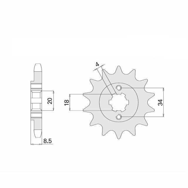 Piñón, 11 dientes, Paso 520