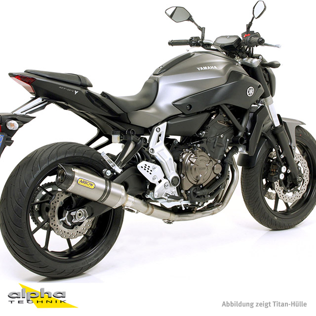 Escape ARROW THUNDER para Yamaha MT07 / Tracer 700 2014-2020, Aluminio con tapa final de carbono (Solo con colector ARROW)