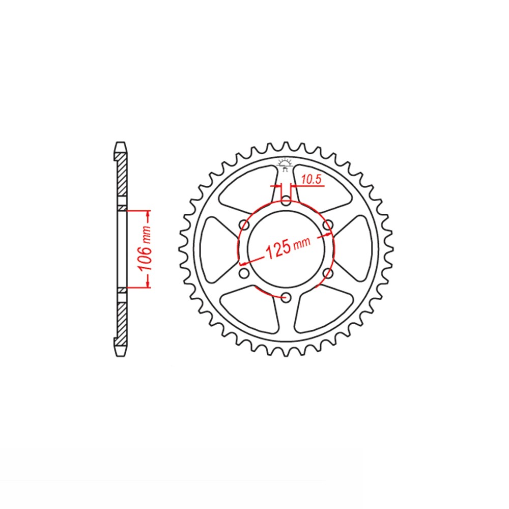 corona de Acero, 41 Dientes, Paso 520