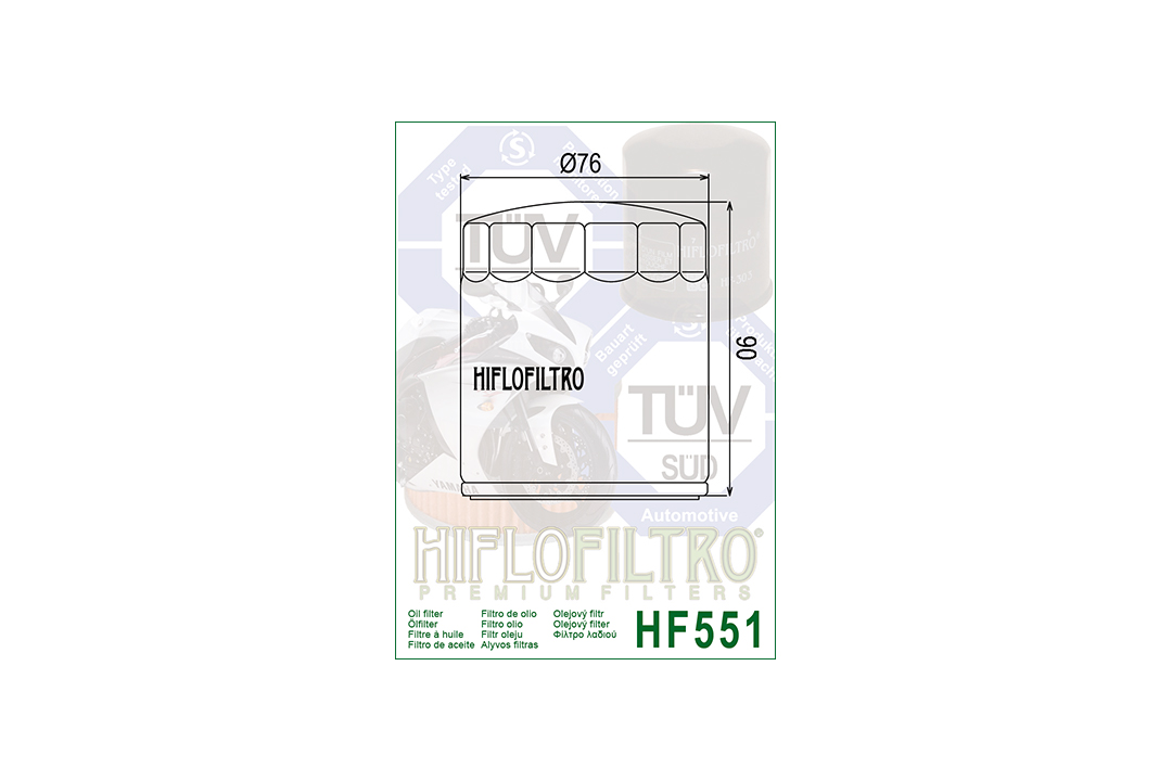 filtro de aceite HFILO HF551 para diversos modelos Moto Guzzi
