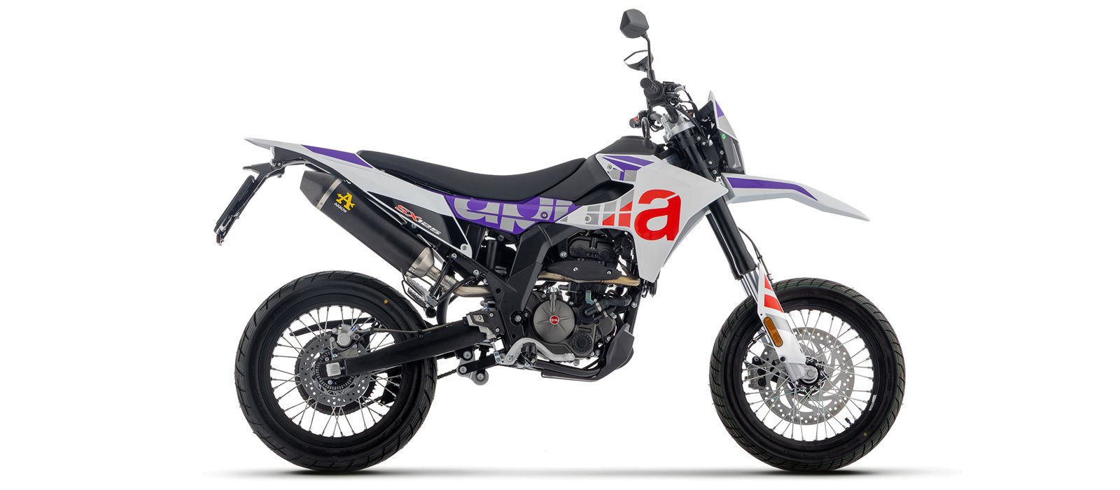 Escape ARROW DARK THUNDER con tapa final de carbono para Aprilia RX125 / SX125 año de modelo 2025-