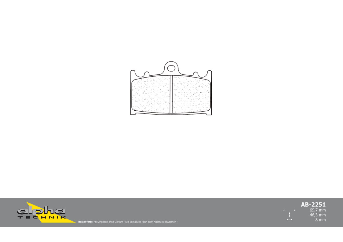 alpha Technik pastillas del freno Racing sin ABE