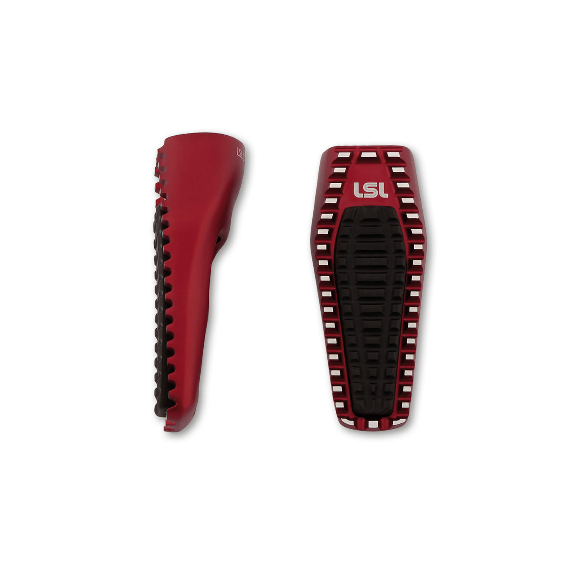 LSL reposapiésen ERGONIA, estriberas de repuesto con inserto de goma, rojas