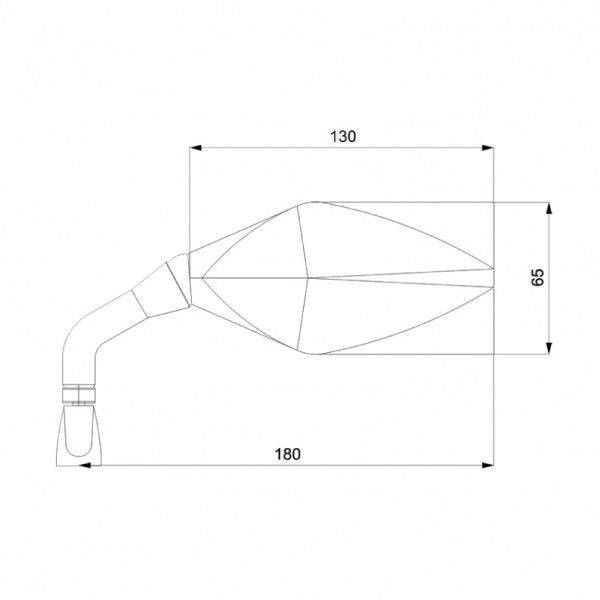 Barracuda espejo retrovisor RACE negro mate