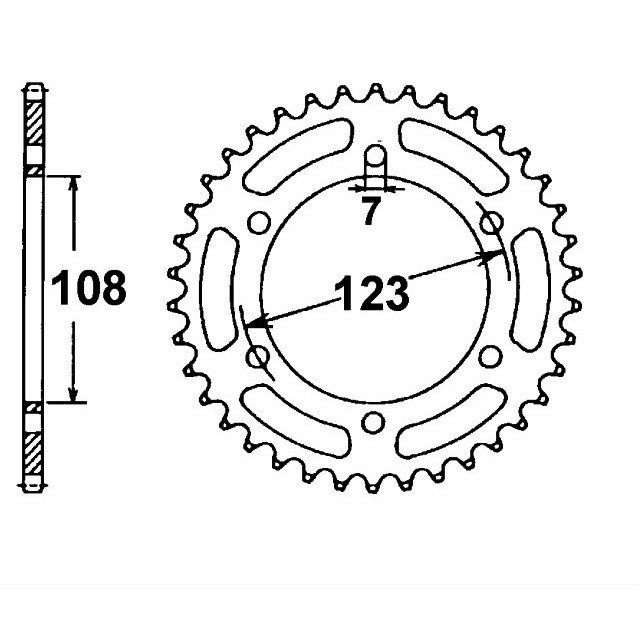 corona de Acero, 49 Dientes, Paso 428