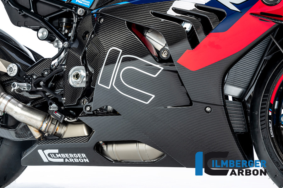 Parte inferior del carenado de carbono Ilmberger - pieza de prolongación, brillante, BMW M1000RR 2023-