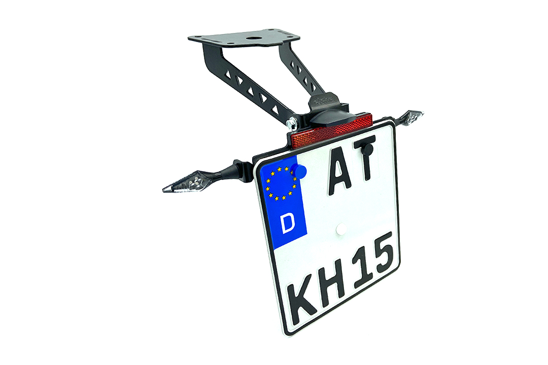Soporte de matrícula alpha Technik para Kawasaki Z900RS Cafe, Tipo ZR900C / ZR900K / ZR902A, a partir del año de modelo 2018-